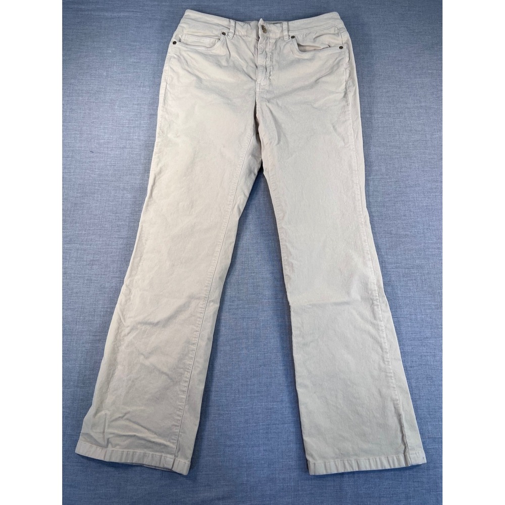 J.McLaughlin Womens Cream Beige Fine Wale Bootcut Pants Size 6 Mid Rise